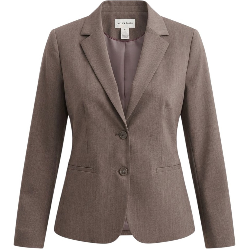 Jaclyn Smith Blazer Womens 14 Brown Excellent Lined 2-Button Professional Career